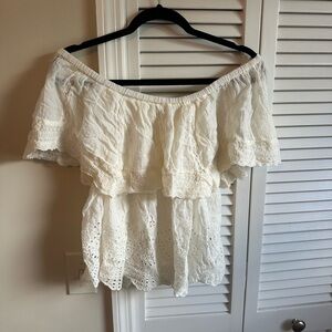 Off the shoulder American Eagle Outfitters cream top